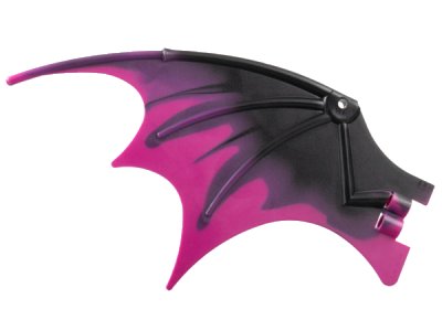 LEGO onderdeel Dragon Wing 19 x 11 with Marbled Magenta Trailing Edge Pattern (51342pb12)