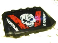 LEGO onderdeel Wedge 4 x 6 x 2/3 Triple Curved with Skull Pattern (Sticker) - Set 8140 52031pb010