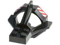 LEGO onderdeel Propeller Housing with Red and White Danger Stripes Pattern (Stickers) - Sets 1782 / 6441 / 6442 / 6557 / 6559 / 6560 / 6599 6040pb01