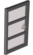 LEGO onderdeel Door 1 x 4 x 6 with 3 Panes with Molded Trans-Brown Glass with Stud Handle Pattern 60797pb02