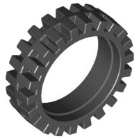 LEGO part Tire 24mm D. x 7mm Offset Tread - Band Around Center of Tread 61254