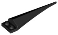 LEGO part Plate, Modified 1 x 2 with Angular Extension with Molded Flexible Black Tip Pattern 61406pb05