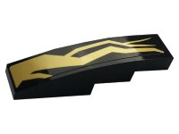 LEGO part Slope, Curved 4 x 1 with Gold Lightning Energy Pattern Model Left Side (Sticker) - Set 70666 61678pb132L