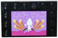 LEGO part Tile, Modified 4 x 6 with Studs on Edges with Stars and White Female Singer Silhouette Pattern (Sticker) - Set 3315 6180pb057