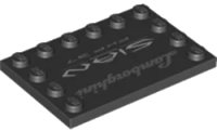 LEGO part Tile, Modified 4 x 6 with Studs on Edges with 'Lamborghini Sian FKP 37' Pattern 6180pb132