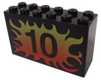 LEGO part Brick 2 x 6 x 3 with Flame 10 Pattern 6213pb07