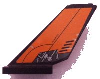 LEGO onderdeel Tail Shuttle with 'HOT SURFACE' and Mechanical Rods on Orange Background Pattern on Both Sides (Stickers) - Set 8634 6239pb002