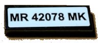 LEGO part Tile 1 x 3 with 'MR 42078 MK' Pattern (Sticker) - Set 42078 63864pb123