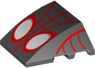 LEGO onderdeel Wedge 4 x 3 Triple Curved No Studs with Red Eye Outlines and Red Spider Web Pattern 64225pb051