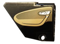 LEGO onderdeel Technic, Panel Fairing #13 Large Short Smooth, Side A with Dark Tan Inside Door Pattern (Sticker) - Set 42083 64394pb017