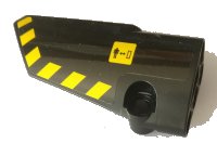 LEGO onderdeel Technic, Panel Fairing # 3 Small Smooth Long, Side A with Warning Sign and Black and Yellow Danger Stripes Pattern (Sticker) - Set 42082 64683pb047