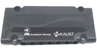 LEGO onderdeel Technic, Panel Plate 5 x 11 x 1 with White 'FAI Aviation Group' and 'KAUST' Pattern Model Right Side (Sticker) - Set 42141 64782pb060R