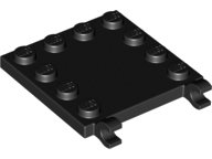 LEGO onderdeel Tile, Modified 4 x 4 with Studs on Edges and 2 Open O Clips (Horizontal Grip) 66252