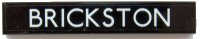 LEGO part Tile 1 x 6 with 'BRICKSTON' on Black Background Pattern (Sticker) - Set 10258 6636pb191