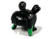LEGO part Minifigure, Hair Female Space Buns and Thick Bangs with Green Highlights Pattern 66915pb01