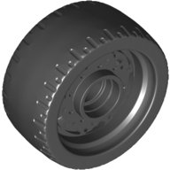 LEGO onderdeel Wheel 24 x 12 with Pin Hole with Molded Black Hard Rubber Tire Pattern 72206pb01