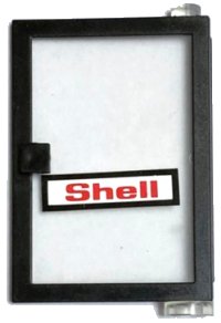 LEGO part Door 1 x 4 x 5 Right with Trans-Clear Glass and 'Shell' Pattern (Sticker) - Set 6371 73435c01pb03