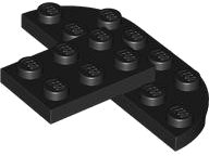 LEGO part Plate, Round 4 x 6 x 2/3, Raised 2 x 3 and 2 x 2 Cutouts 7797
