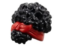 Mini Doll, Hair Coiled, Pulled Up with Molded Red Head Wrap Pattern en noir, numéro de pièce LEGO 79984pb04