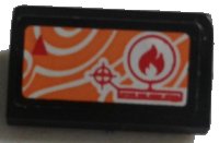 LEGO part Slope 30 1 x 2 x 2/3 with Orange Satellite Map and Fire Icon Pattern (Sticker) - Set 60010 85984pb166