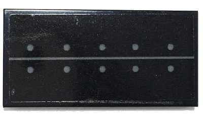 LEGO part Tile 2 x 4 with Dark Bluish Gray Line and Rivets on Black Background Pattern (Sticker) - Set 70917 (87079pb0936)