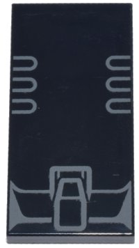 LEGO onderdeel Tile 2 x 4 with Dark Bluish Gray Curved Lines and Latch Pattern (Transformers Bumblebee Leg Joint) 87079pb1439