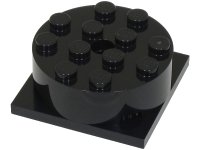 LEGO onderdeel Turntable 4 x 4 x 1 1/3 with Black Square Base, Locking (87081 / 61485) 87081c01