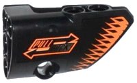 LEGO onderdeel Technic, Panel Fairing # 2 Small Smooth Short, Side B with 'PULL BACK' and Orange Arrows Pattern (Sticker) - Set 42026 87086pb010