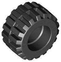 LEGO part Tire 21mm D. x 12mm - Offset Tread Small Wide, Band Around Center of Tread 87697