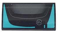 LEGO onderdeel Slope, Curved 2 x 4 x 2/3 with Bottom Tubes with Dark Bluish Gray 'SV' and Black Hood Pattern (Sticker) - Set 76898 88930pb126