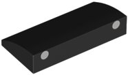 LEGO part Slope, Curved 2 x 4 x 2/3 with Bottom Tubes with 2 Silver Dots with Light Bluish Gray Outline Pattern 88930pb152