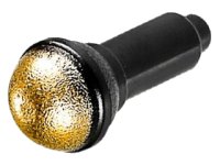 LEGO part Minifigure, Utensil Microphone with Gold Top Half Screen Pattern 90370pb03