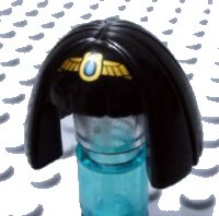 LEGO onderdeel Minifigure, Hair Female Mid-Length, Smooth with Bangs and Gold Tiara Pattern (Egyptian Queen) 95328pb01