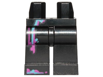 LEGO part Hips and Legs with Magenta and Medium Azure Markings Pattern (970c00pb0283)
