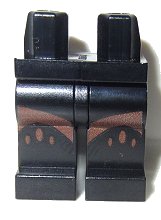 LEGO onderdeel Hips and Legs with Reddish Brown Ovals and Curved Markings Pattern 970c00pb0351