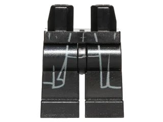 LEGO onderdeel Hips and Legs with Dark Bluish Gray Long Coattails Outline Pattern (Undetermined Type) (970c00pb0457)