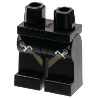 LEGO part Hips and Legs with Dark Tan Harness Straps and Silver Clip Buckles Pattern 970c00pb0510
