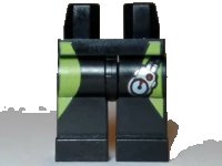 LEGO part Hips and Legs with Lime Stripes on Sides and Pressure Gauge Pattern 970c00pb0511