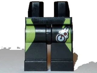 LEGO onderdeel Hips and Legs with Lime Stripes on Sides and Pressure Gauge Pattern (970c00pb0511)