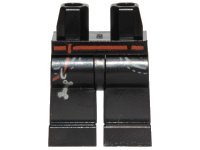 LEGO onderdeel Hips and Legs with Reddish Brown Belt, Pockets and Silver Dog Bone Key Chain Pattern 970c00pb0990