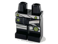 LEGO onderdeel Hips and Legs with Silver Belt and Wrappings, Lime Circles Pattern 970c00pb1053