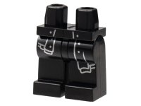 LEGO part Hips and Legs with Silver Coattails Outline, Left Long Pattern 970c00pb1406