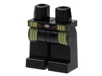 LEGO onderdeel Hips and Legs with Reddish Brown Belt, Silver Buckle, Olive Green Coattails Pattern 970c00pb1409