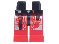 LEGO part Hips and Red Legs with Space UFO Silver Circuitry Pattern 970c05pb01