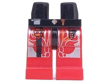 LEGO onderdeel Hips and Red Legs with Space UFO Silver Circuitry Pattern (970c05pb01)