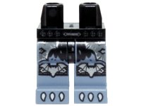 LEGO onderdeel Hips and Sand Blue Legs with Silver Buckles, Bat Knee Covers and White Claws Pattern 970c55pb06