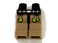 LEGO onderdeel Hips and Dark Tan Legs with Dark Tan and Silver Belt and 3 Lime Balls Pattern 970c69pb04