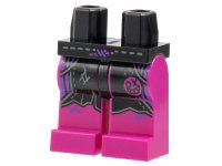 LEGO onderdeel Hips and Magenta Legs with Black Loincloth, Smily Face, Dark Purple Trim Pattern 970c71pb002