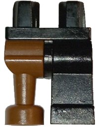 LEGO part Hips and 1 Black Left Leg, 1 Brown Pirate Peg Leg 970d01