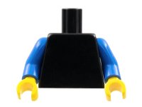 Torso Plain / Blue Arms / Yellow Hands in schwarz, LEGO Teilenummer 973c007